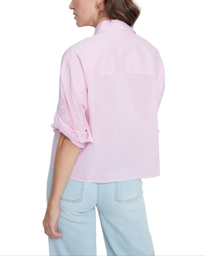 Stripes never go out of style—and this Crystal Short Sleeve Striped Blouse proves it. Featuring crisp horizontal stripes and charming cuff sleeves that add just the right amount of polish, it's your go-to piece for effortless sophistication. Perfect for pairing with your favorite bottoms, whether you're heading to the office or out for weekend adventures. A wardrobe essential that works as hard as you do.