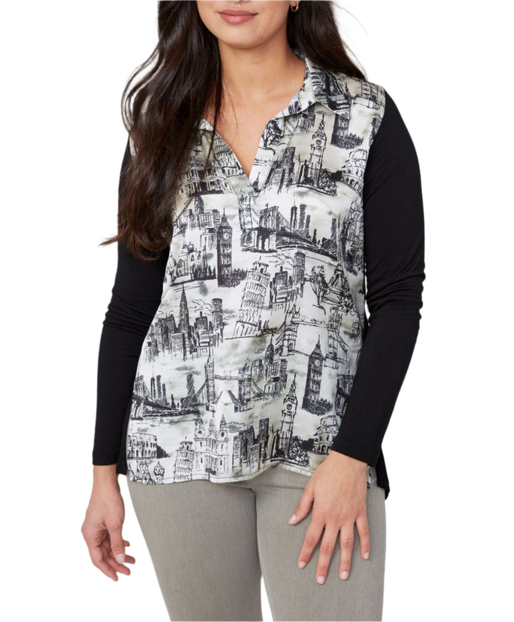 Renuar Mixed Media Blouse