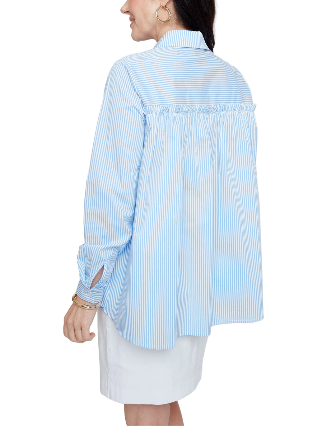 Stripes never go out of style—and this Fay blouse proves it. Featuring a charming blue combo pattern, it's the kind of piece that works overtime in your wardrobe. Pair it with tailored trousers for the office or tuck it into your favorite jeans for weekend ease. Versatile, flattering, and endlessly fun.