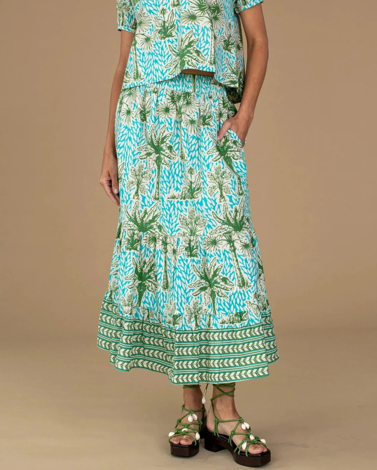 Surrey Skirt in Island Palm by Olivia James the Label