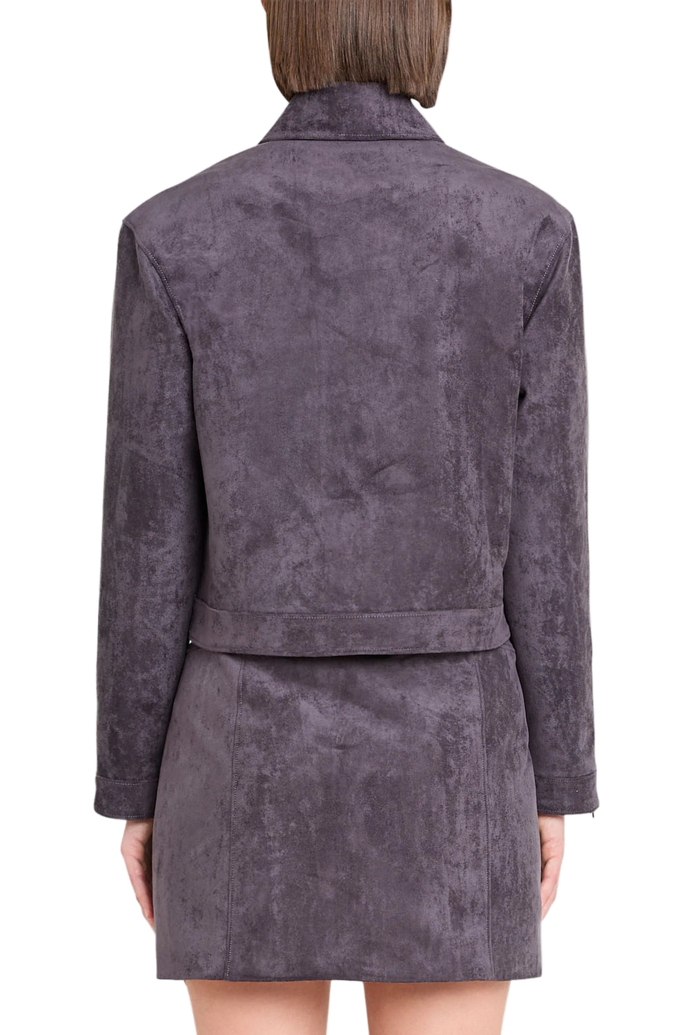 Play it cool in the Becker Jacket. With its streamlined design and soft suede finish, this layer adds just the right amount of edge. Wear it over the Becker Dress or Becker Skirt for a night out in the city.