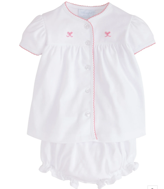 Bow Pinpoint Layette Knit Set