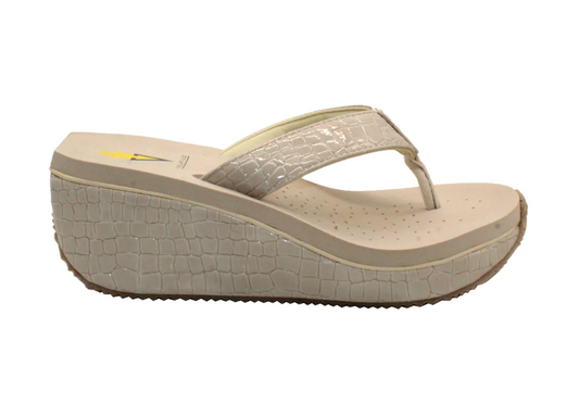 Volatile Frappachino Faux Glossy Croc Sandal