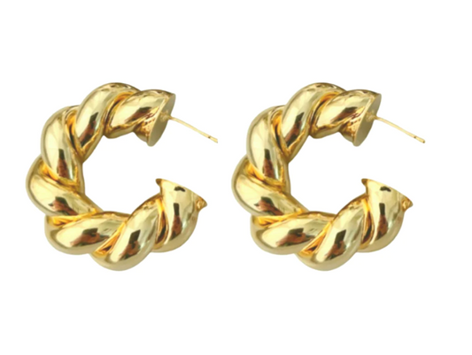 A|C Coiled Gold Hoops