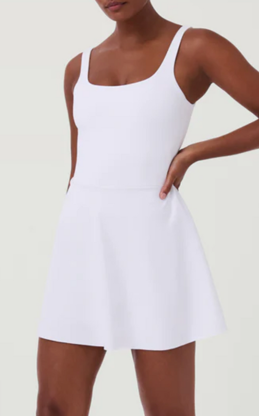 Get Moving Tank Dress in White by Spanx