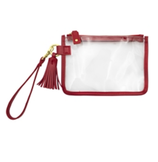 Clear Wristlet with Red Accents