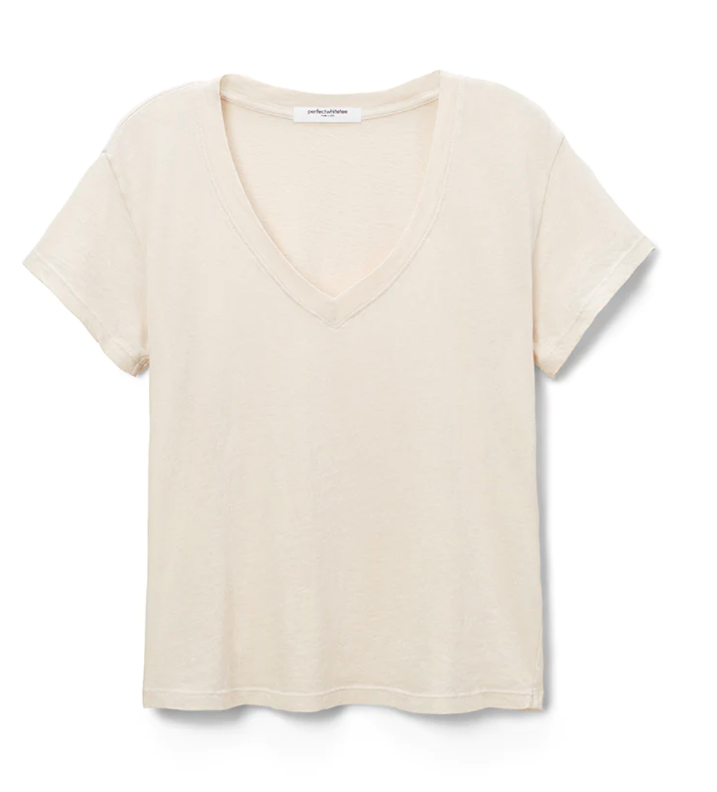 Hendrix Sugar Cotton Boxy V Neck Tee