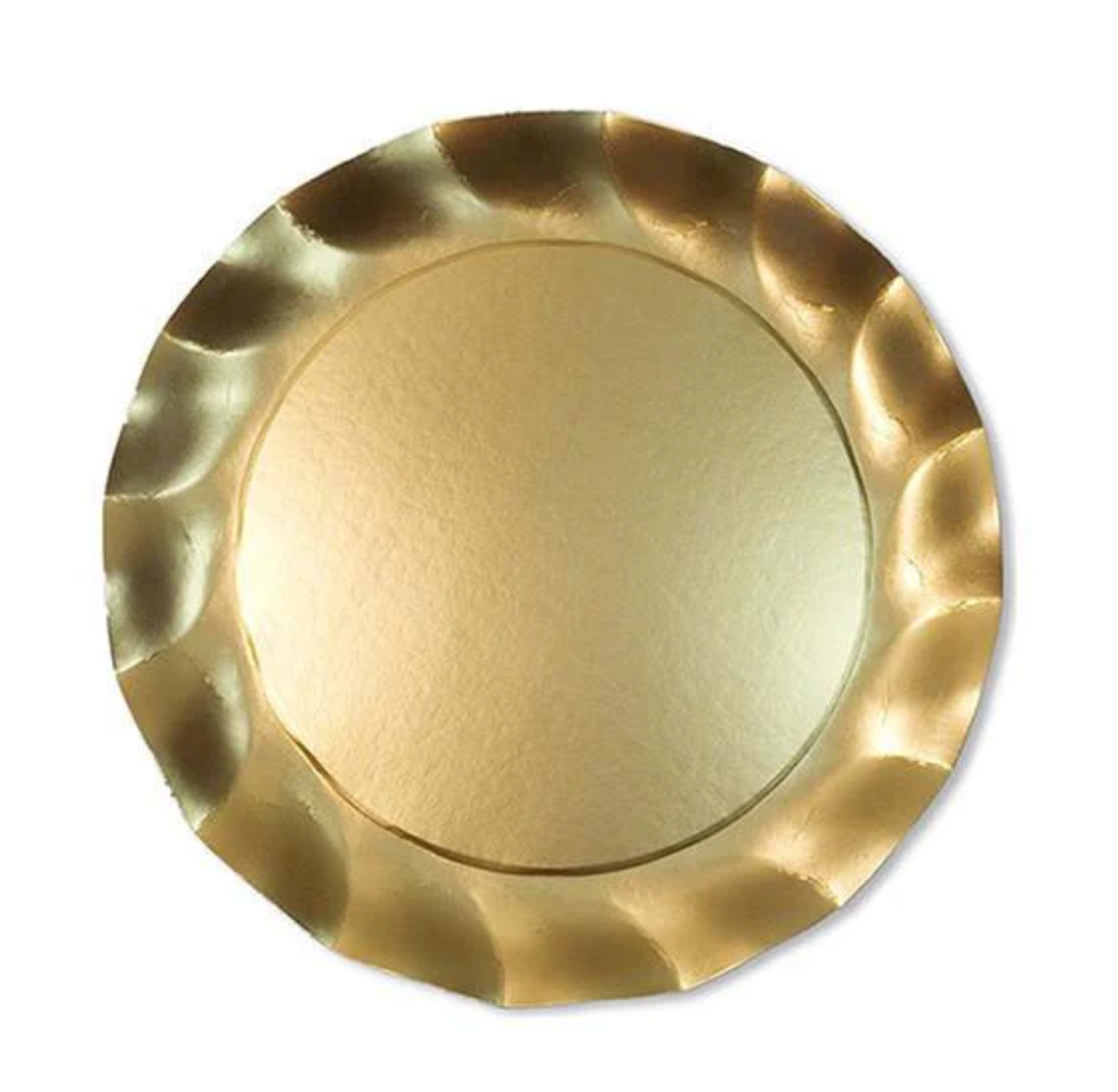 Gold Satin Wavy Dinner Plate
