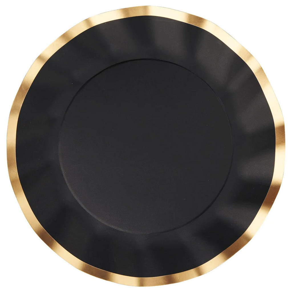 Black & Gold Wavy Tableware