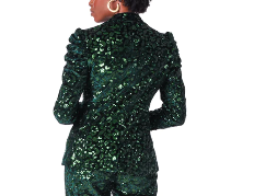 Green Sequin Cheetah Bradshaw Blazer by Emily McCarthy