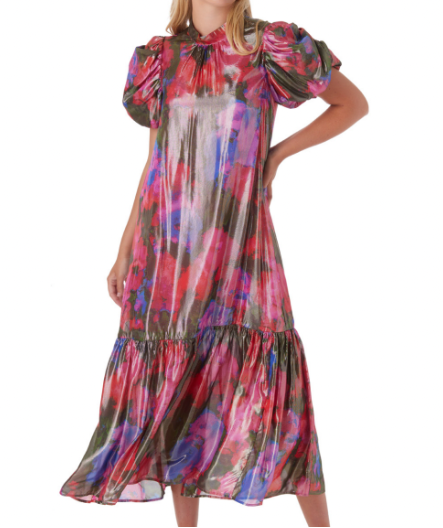 Loretta Dress in Blurred Floral by Crosby