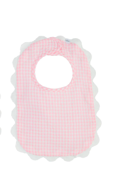 Gingham Scalloped Trim Bib