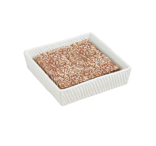 Woven Stoneware Napkin & Caddy Set