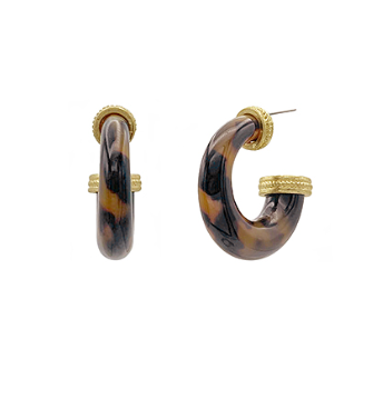 Tortoise Hoop Earrings