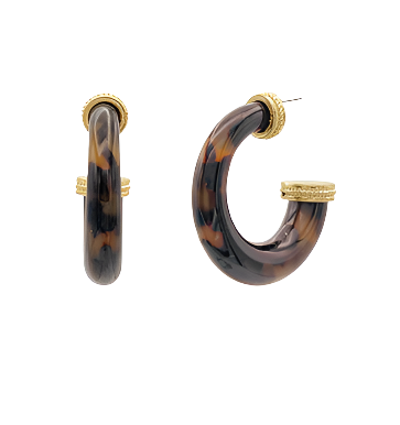 Tortoise Hoop Earrings