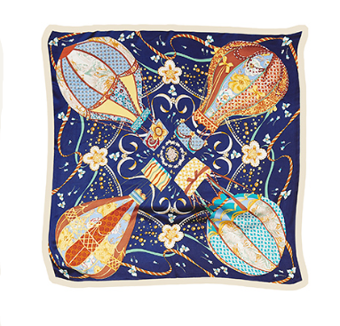 Hot Air Balloon Printed Silky Scarf