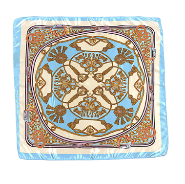 Tassel Printed Silky Bandana Scarf