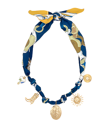 Multiple Charm Scarf Necklace