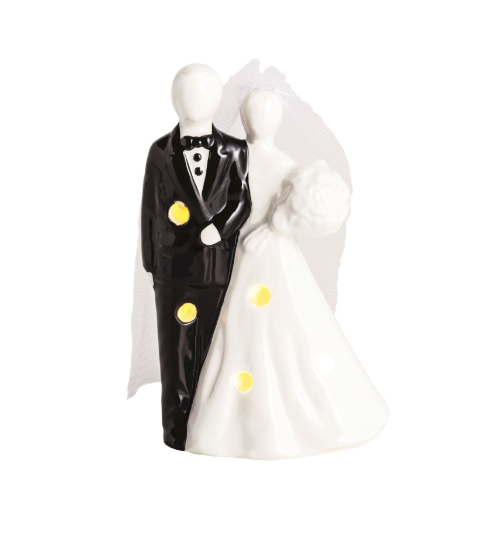 Bride & Groom Light-Up Sitter - Pickering Boxwood