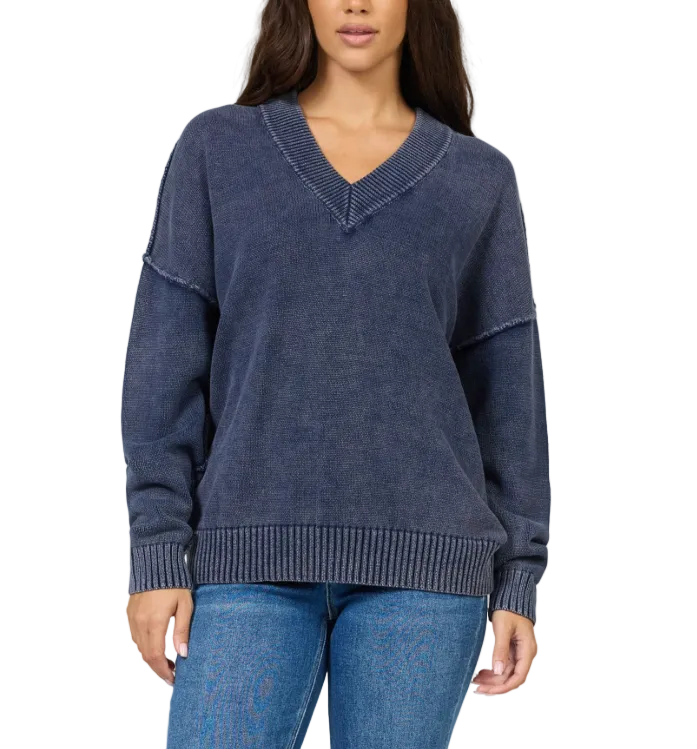 Vienna Long Sleeve V-Neck Sweater by Dear John