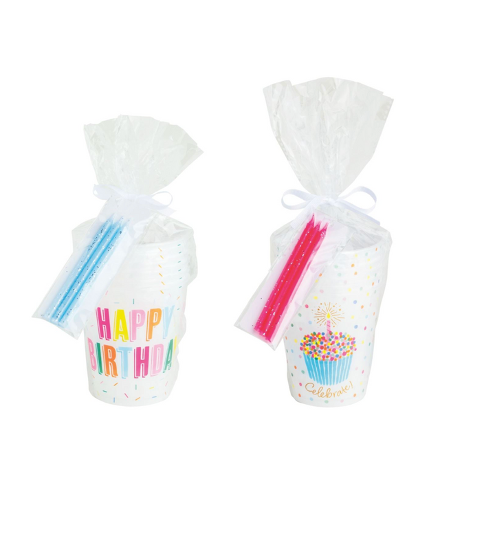 Birthday Plastic Cup & Candle Set
