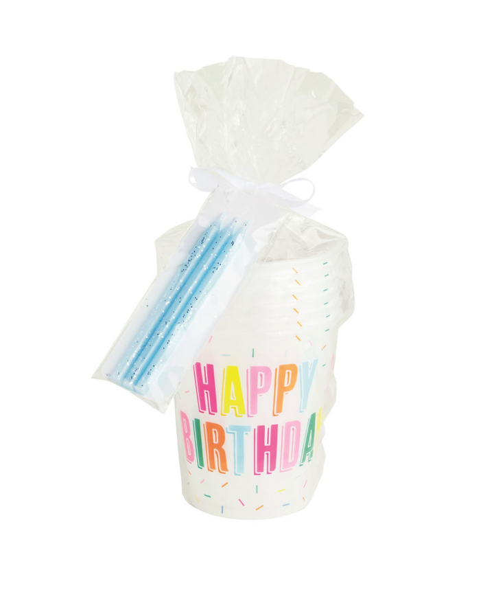 Birthday Plastic Cup & Candle Set