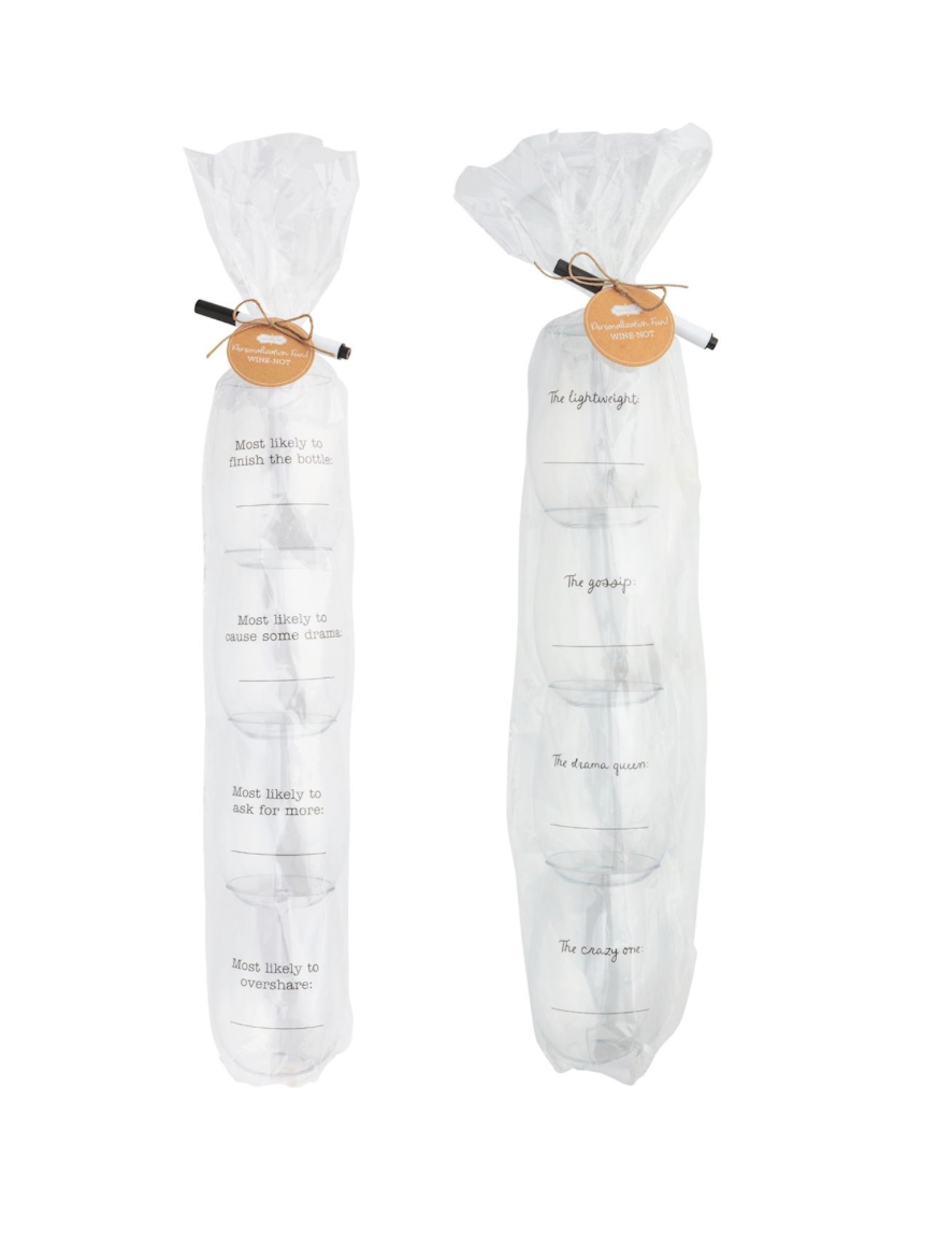 Personalized Wine Cups & Marker Set - Pickering Boxwood