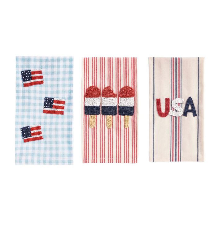 Americana Beaded Tea Towel