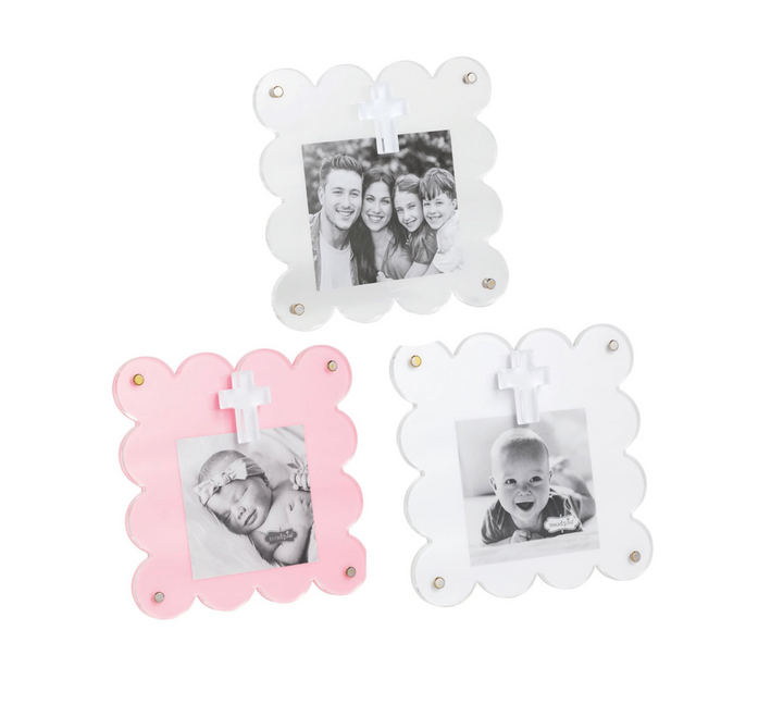Scalloped Acrylic Cross Frame