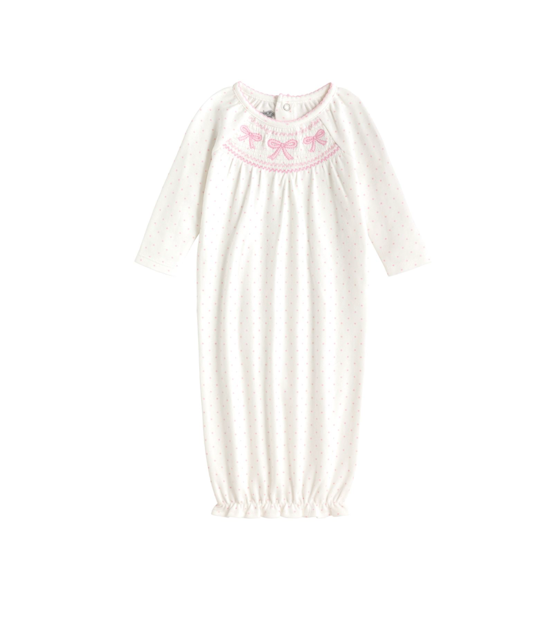 Pink Smocked Bow Gown