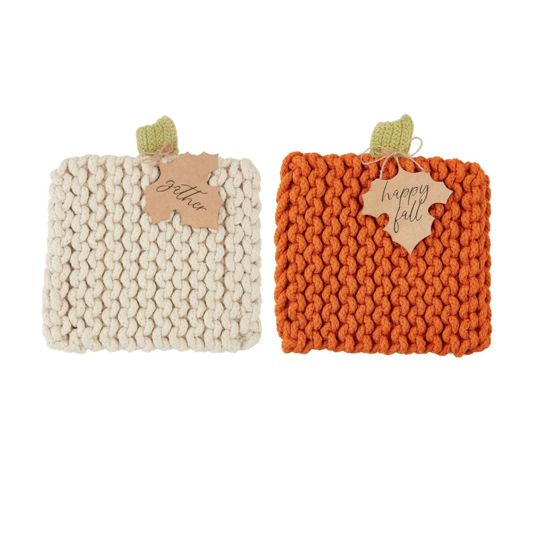 Pumpkin Knit Trivet