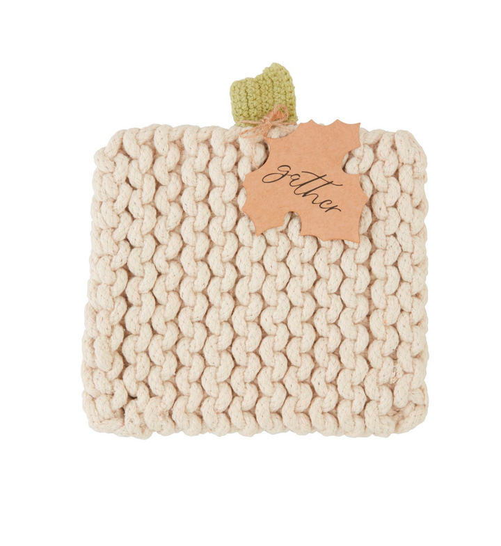 Pumpkin Knit Trivet