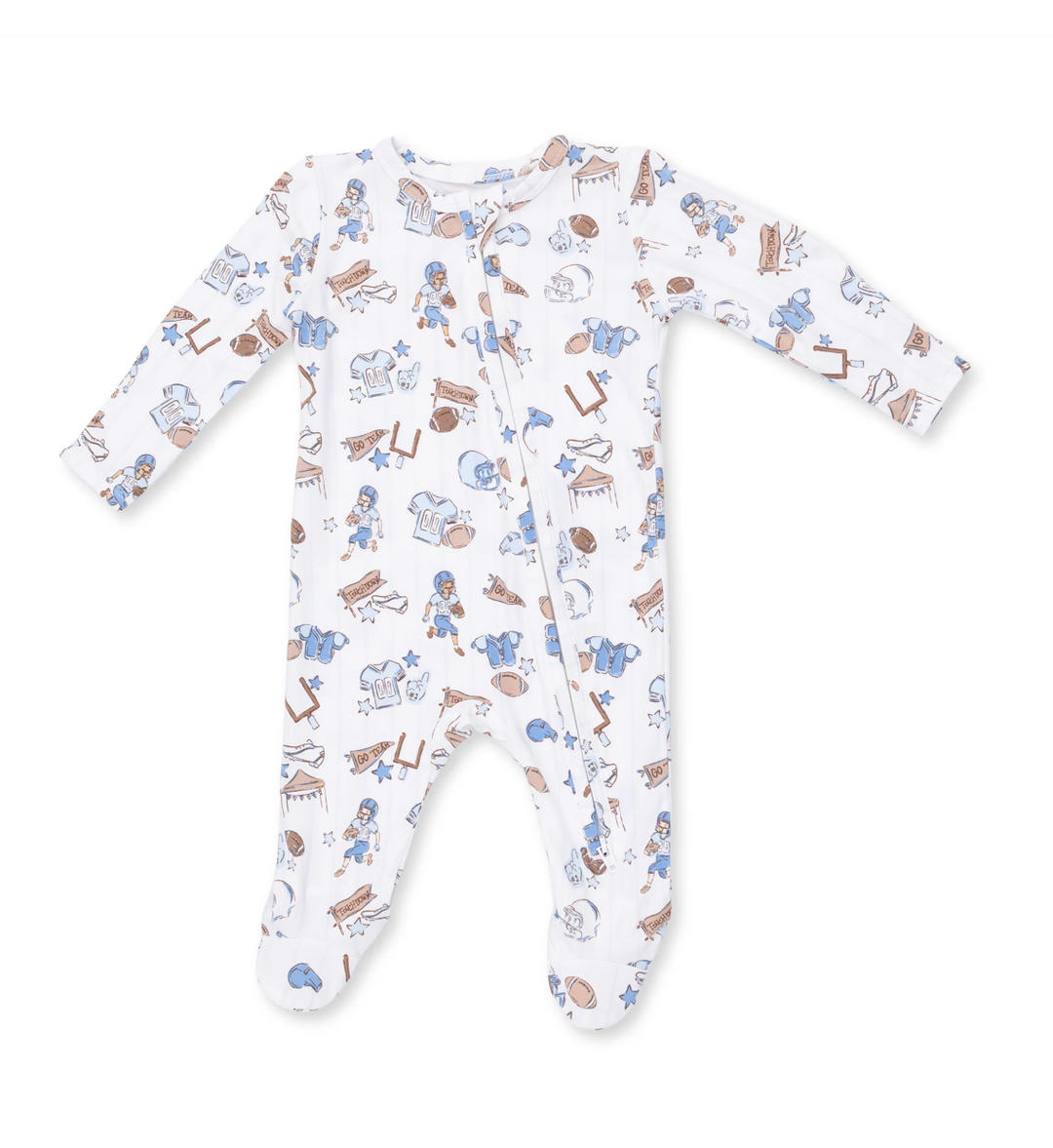 Football Nursery 2 Way Zipper Footie