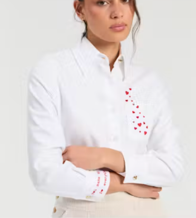 Magda Herringbone White Button Down by Vilagallo