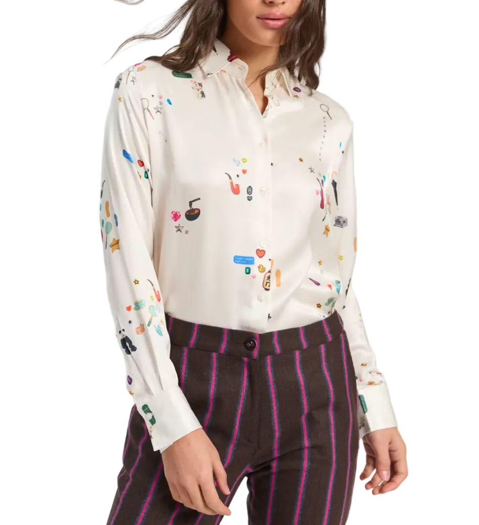 Isa Sherlock Satin Blouse by Vilagallo