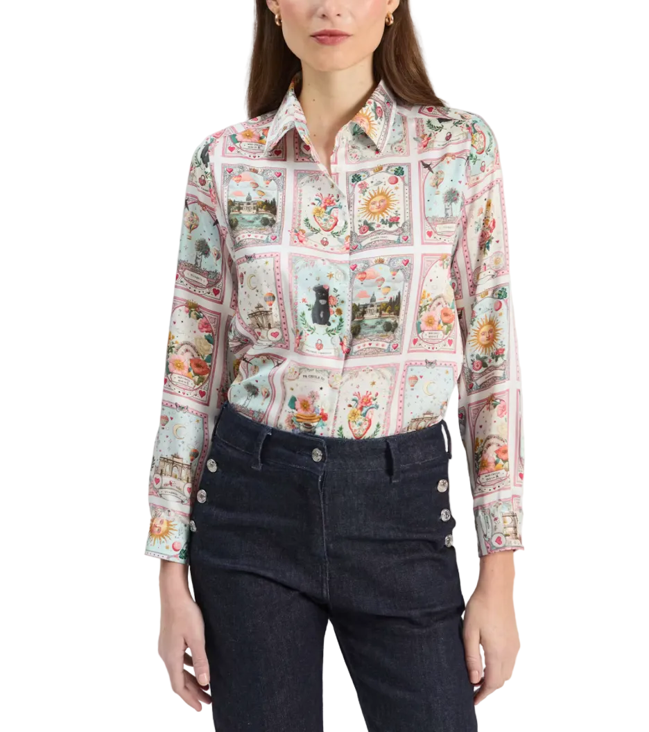 Camisa Tea Madrid Twill Print Blouse by Vilagallo