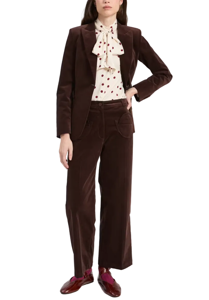 Ari Marron Terciopelo Jacket &amp; Pant Set by Vilagallo