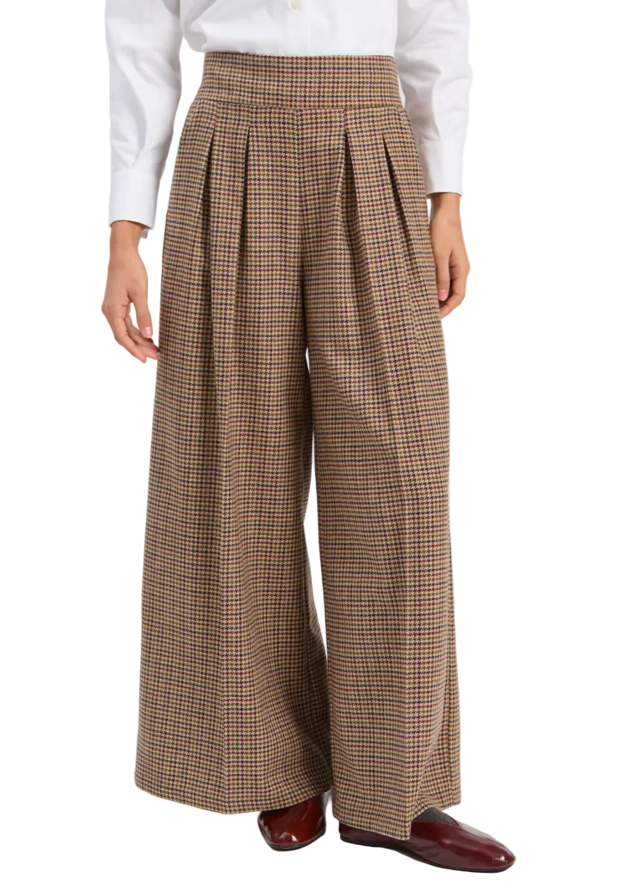 Dori Burgundy Houndstooth Jacket &amp; Pant Set