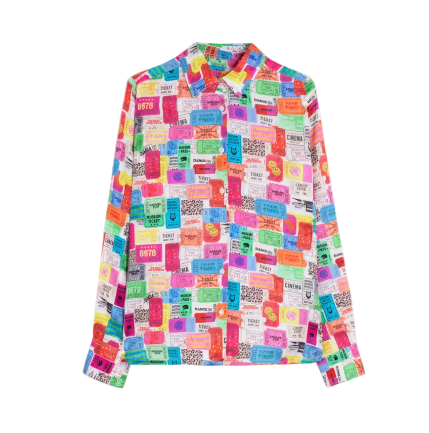 Isa Ticket Print Blouse by Vilagallo