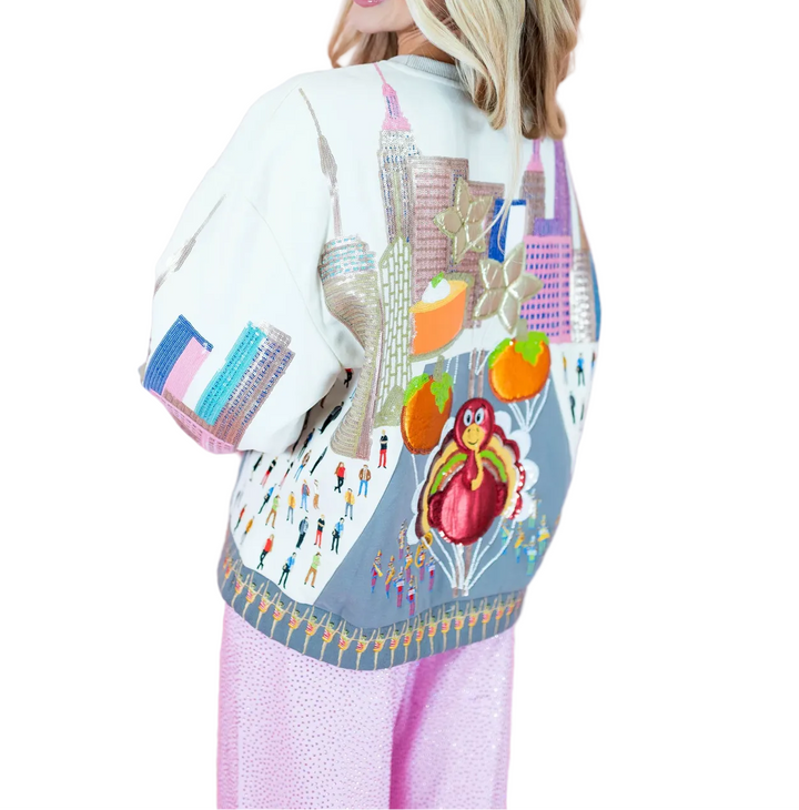 Multi Thanksgiving Day Parade Sweatshirt by Queen of Sparkles