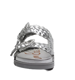 The Tiffanie is all about bold comfort. With it's oversized buckle detailing and cushioned sole, this slip-on sandal is perfect for days when style and ease are a must! Whether you're running errands or meeting up with friends for brunch, Tiffanie has you covered.

Heel Height: 0.375 in
Toe: Open Toe
Closure: Buckle
Material: Leather
Insole: Synthetic