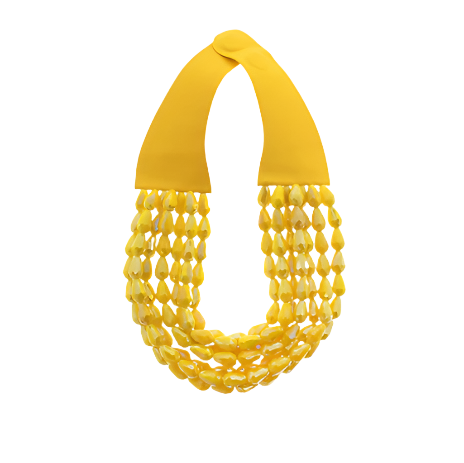 7 Row T-Drop Bead Necklace