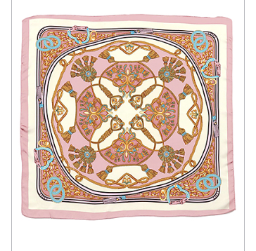 Tassel Printed Silky Bandana Scarf