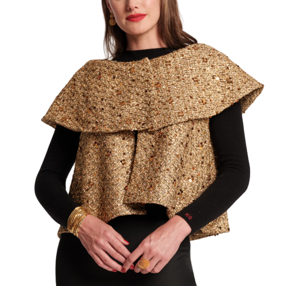 Peyton Sequin Swing Jacket in Gold