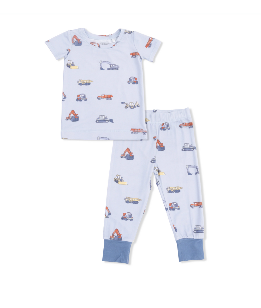 Construction Vehicles Children's Pajamas - Pickering Boxwood