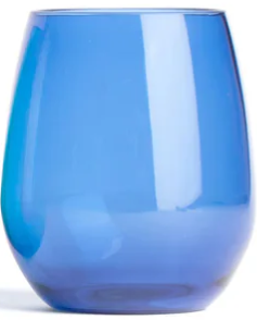 Blue glass on a white background