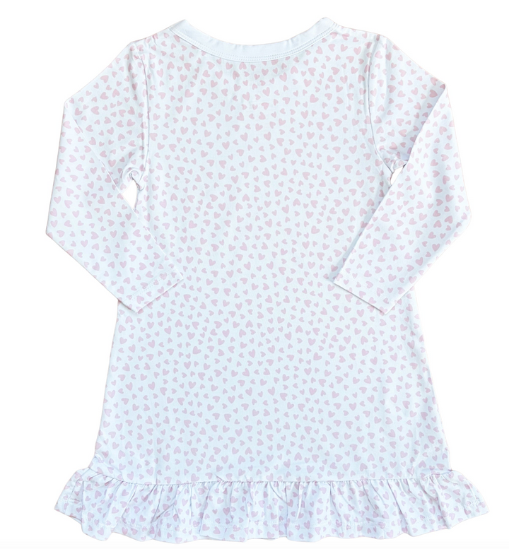 The Caroline Girls Night Gown in Blush Hearts