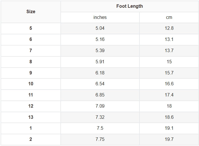 size chart