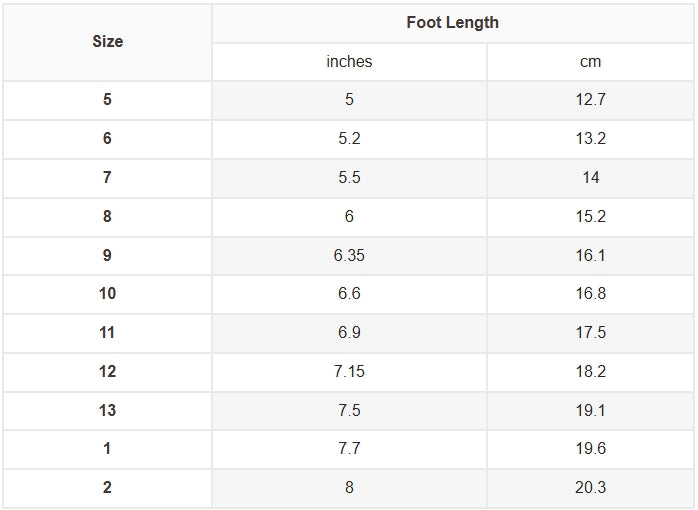 size chart
