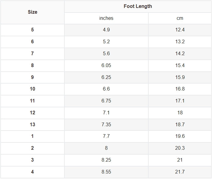 size chart